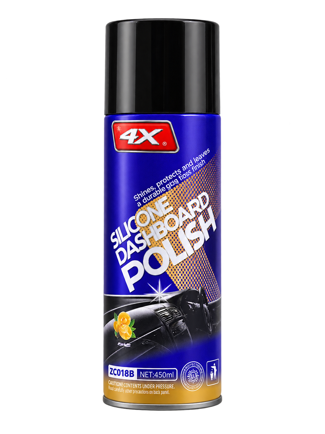 Silicona para interiores y tablero — 4X · Silicone Dashboard Polish · ZC018B · 450 ml
