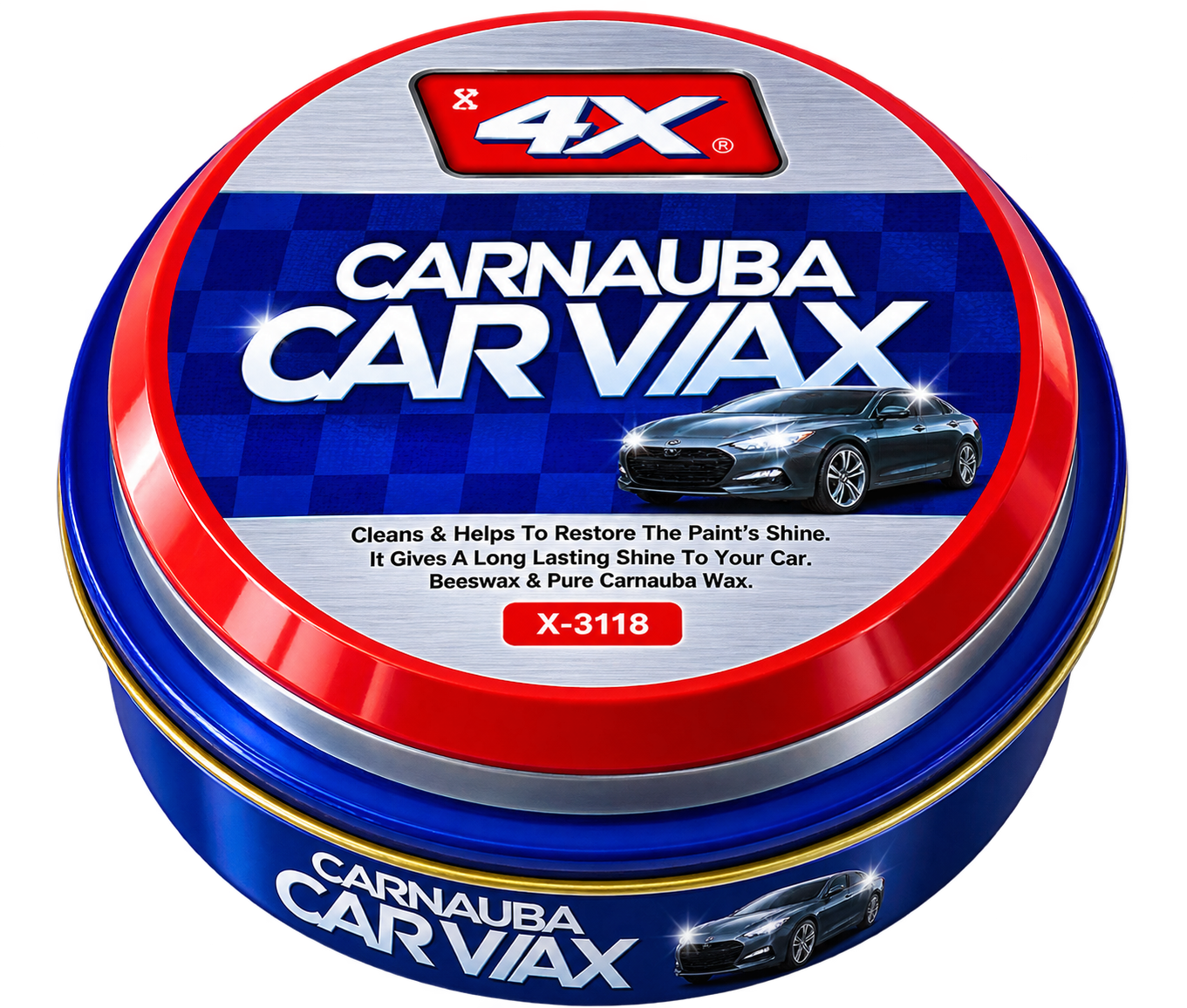 Cera de carnauba en lata — 4X · Carnauba Car Viax · X-3118