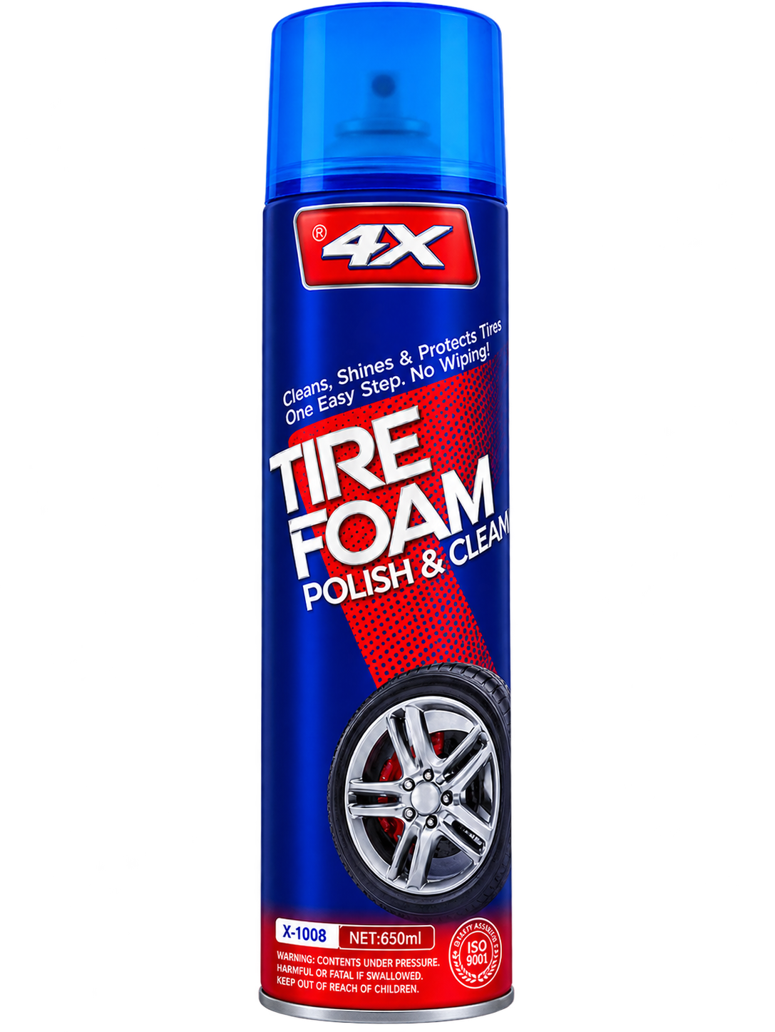 Espuma limpiadora y abrillantadora de neumáticos — 4X · Tire Foam Polish & Clean · X-1008 · 650 ml