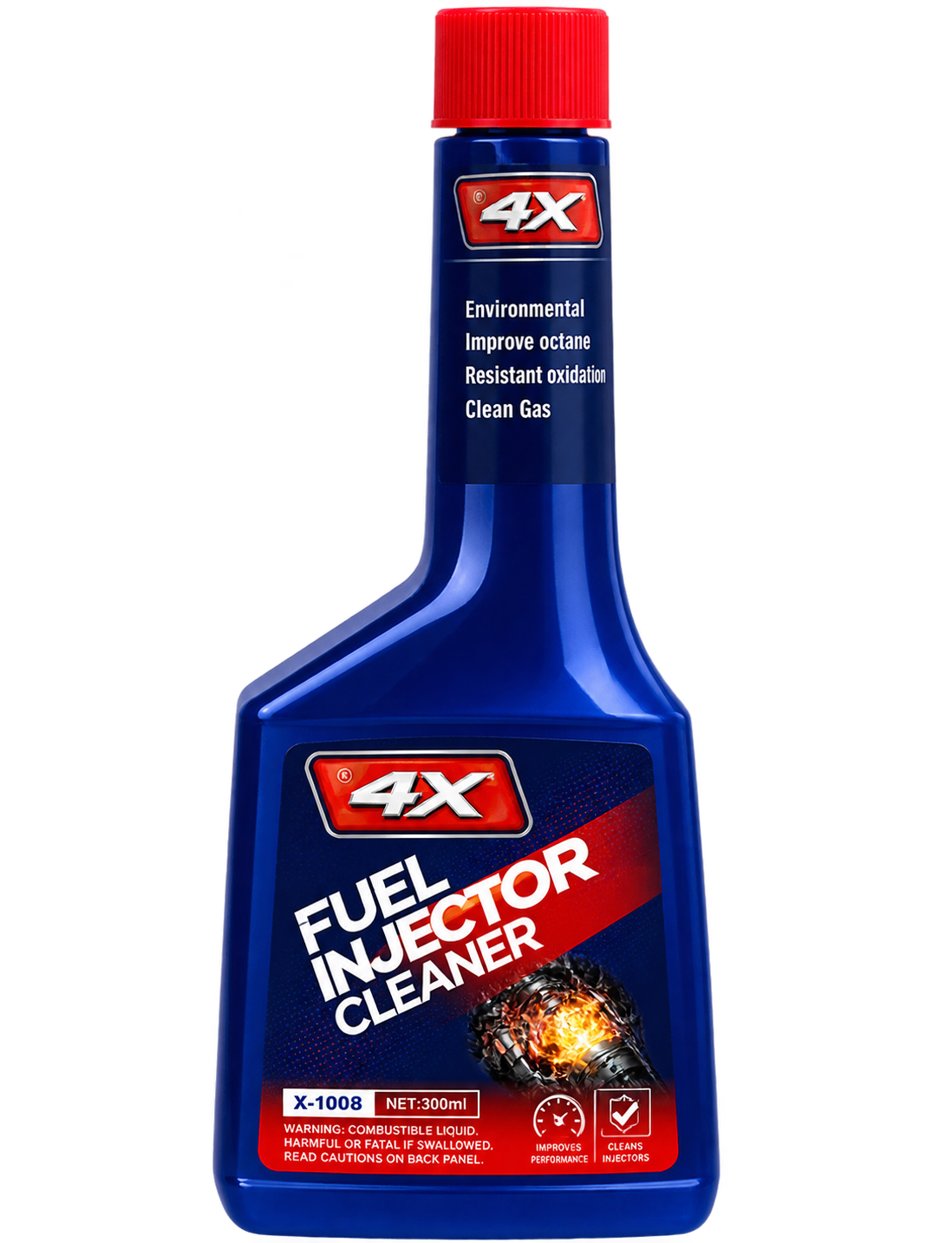 Limpiador de inyectores de combustible — 4X · Fuel Injector Cleaner · X-1008 · 300 ml