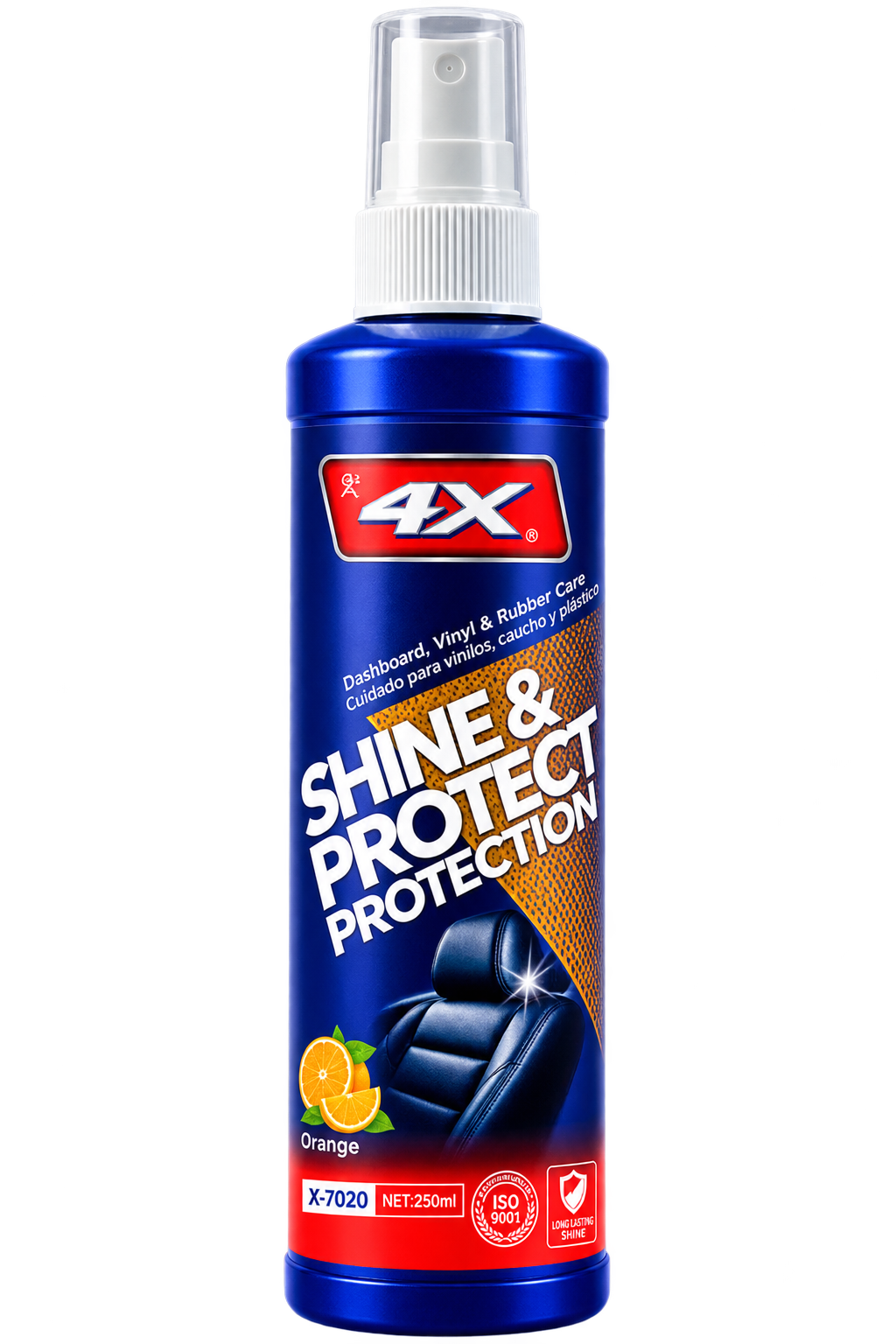 Protector de tablero, vinilo y caucho — Orange — 4X · Shine & Protect Protection · X-7020 · 250 ml